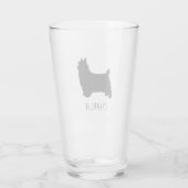 Silky Terrier Dog Silhouette gepersonaliseerd Drin Glas (Achterkant)
