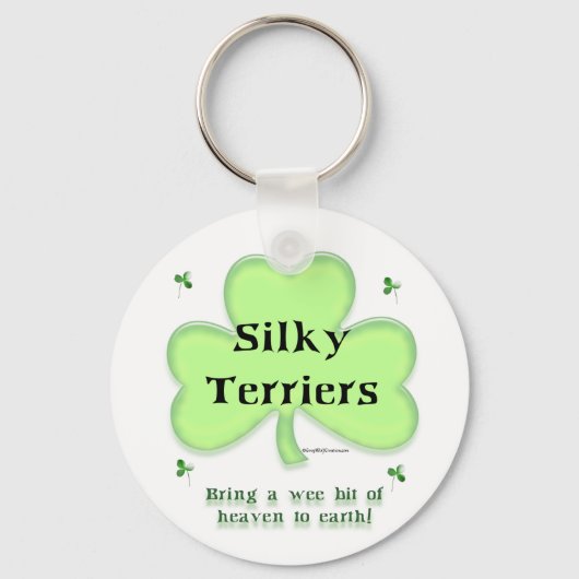 Silky Terrier Heaven, St Patrick's Day Terrier Sleutelhanger (Voorkant)