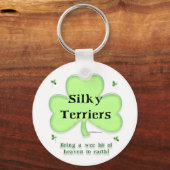 Silky Terrier Heaven, St Patrick's Day Terrier Sleutelhanger (Voorkant)
