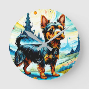 Silky Terrier in de tuin van aardse lekkernijen 4 Ronde Klok