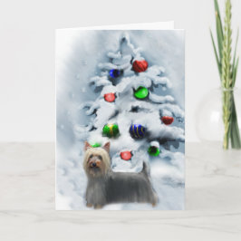 Silky Terrier-kerstcadeaus Feestdagen Kaart