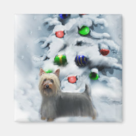 Silky Terrier-kerstcadeaus Magneet