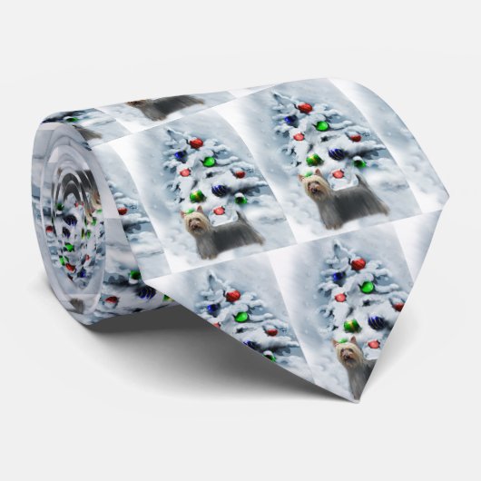 Silky Terrier-kerstcadeaus Stropdas (Opgerold)