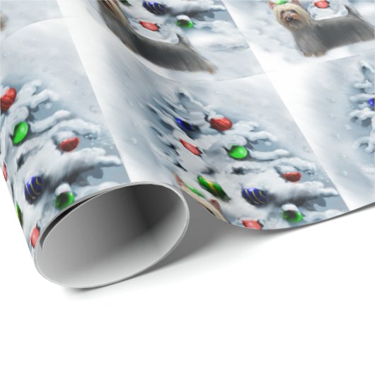 Silky Terrier Kerstmis Cadeaupapier (Rol Hoek)