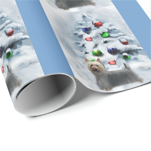Silky Terrier Kerstmis Cadeaupapier (Rol Hoek)