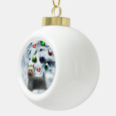 Silky Terrier Kerstmis Keramische Bal Ornament (Rechts)