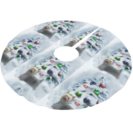 Silky Terrier Kerstmis Kerstboom Rok (Gekanteld)