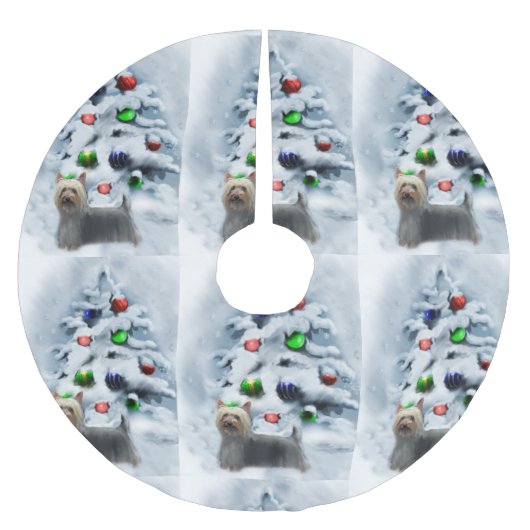 Silky Terrier Kerstmis Kerstboom Rok (Voorkant)