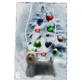 Silky Terrier Kerstmis Medium Cadeauzakje (Achterkant)