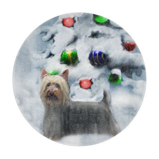 Silky Terrier Kerstmis Snijplank (Voorkant)