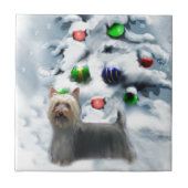 Silky Terrier Kerstmis Tegeltje (Voorkant)