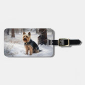 Silky Terrier Laat het sneeuwen Kerstmis Bagagelabel (Voorkant horizontaal)