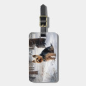 Silky Terrier Laat het sneeuwen Kerstmis Bagagelabel (Voorkant verticaal)