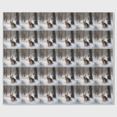 Silky Terrier Laat het sneeuwen Kerstmis Cadeaupapier (Vlak)