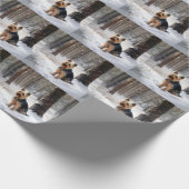 Silky Terrier Laat het sneeuwen Kerstmis Cadeaupapier (Hoek)