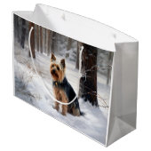 Silky Terrier Laat het sneeuwen Kerstmis Groot Cadeauzakje (Achterkant Gekanteld)