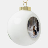 Silky Terrier Laat het sneeuwen Kerstmis Keramische Bal Ornament (Links)