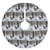 Silky Terrier Laat het sneeuwen Kerstmis Kerstboom Rok (Voorkant)