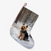 Silky Terrier Laat het sneeuwen Kerstmis Kleine Kerstsok (Voorkant (Hangend))