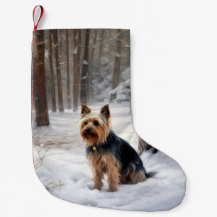 Silky Terrier Laat het sneeuwen Kerstmis Kleine Kerstsok