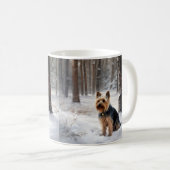 Silky Terrier Laat het sneeuwen Kerstmis Koffiemok (Voorkant rechts)