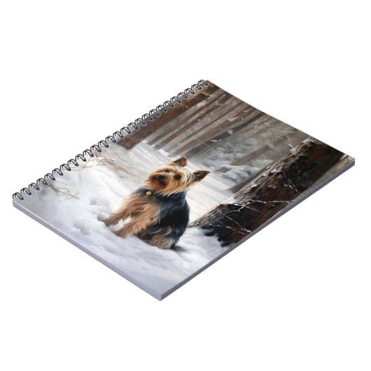Silky Terrier Laat het sneeuwen Kerstmis Notitieboek (Linkerzijde)