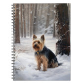 Silky Terrier Laat het sneeuwen Kerstmis Notitieboek (Voorkant)
