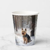 Silky Terrier Laat het sneeuwen Kerstmis Papieren Bekers (Achterkant)