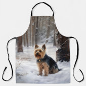 Silky Terrier Laat het sneeuwen Kerstmis Schort (Voorkant)