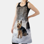 Silky Terrier Laat het sneeuwen Kerstmis Schort (Insitu)