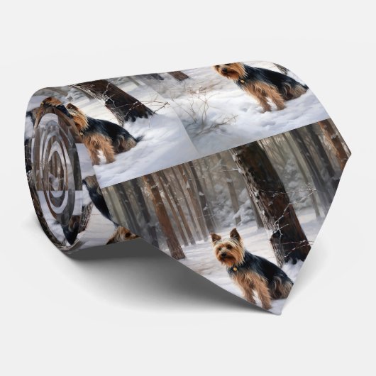 Silky Terrier Laat het sneeuwen Kerstmis Stropdas (Opgerold)