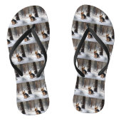 Silky Terrier Laat het sneeuwen Kerstmis Teenslippers (Voetbed)