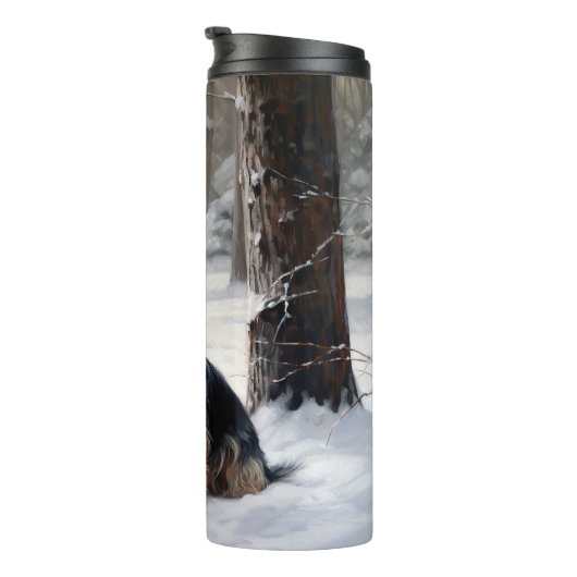 Silky Terrier Laat het sneeuwen Kerstmis Thermosbeker (Geroteerd rechts)