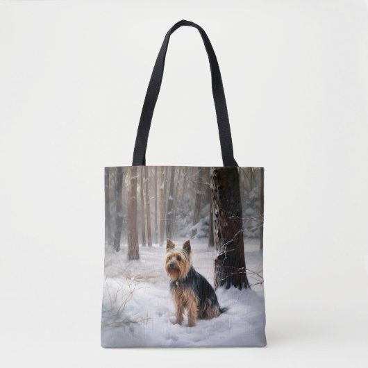 Silky Terrier Laat het sneeuwen Kerstmis Tote Bag (Voorkant)