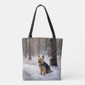 Silky Terrier Laat het sneeuwen Kerstmis Tote Bag (Achterkant)