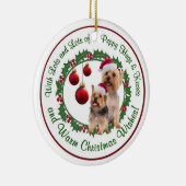 Silky Terrier met Kerstmis en Kisses Ornament (Rechts)