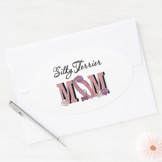 Silky Terrier MOM Ovale Sticker (Envelop)