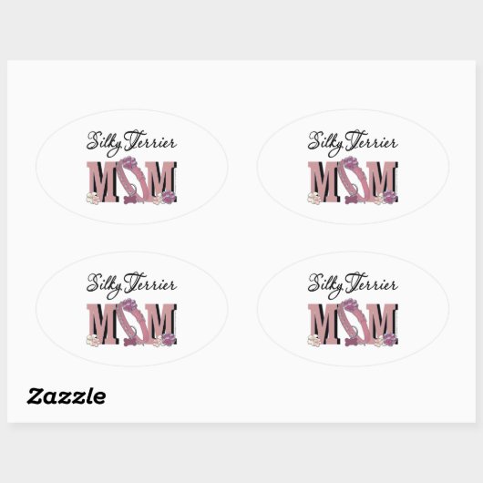 Silky Terrier MOM Ovale Sticker (Vel)