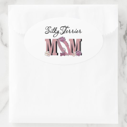 Silky Terrier MOM Ovale Sticker (Tas)
