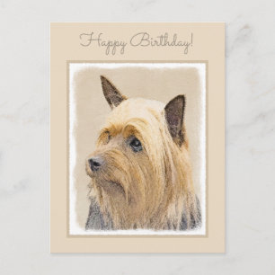 Silky Terrier Painting - Cute Original Dog Art Briefkaart