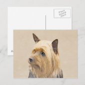 Silky Terrier Painting - Cute Original Dog Art Briefkaart (Voorkant / Achterkant)