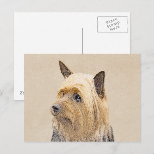 Silky Terrier Painting - Cute Original Dog Art Briefkaart (Voorkant / Achterkant)