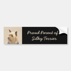 Silky Terrier Painting - Cute Original Dog Art Bumpersticker