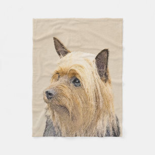 Silky Terrier Painting - Cute Original Dog Art Fleece Deken