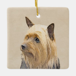 Silky Terrier Painting - Cute Original Dog Art Keramisch Ornament