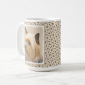 Silky Terrier Painting - Cute Original Dog Art Koffiemok (Voorkant links)