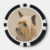 Silky Terrier Painting - Cute Original Dog Art Poker Chips (Voorkant)