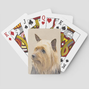 Silky Terrier Painting - Cute Original Dog Art Pokerkaarten
