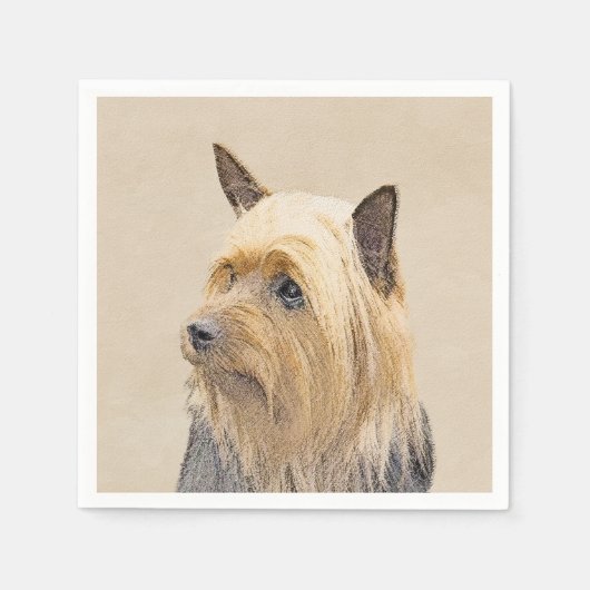 Silky Terrier Painting - Cute Original Dog Art Servet (Voorkant)