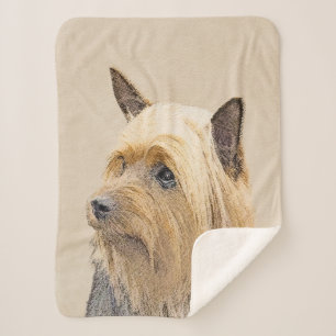 Silky Terrier Painting - Cute Original Dog Art Sherpa Deken